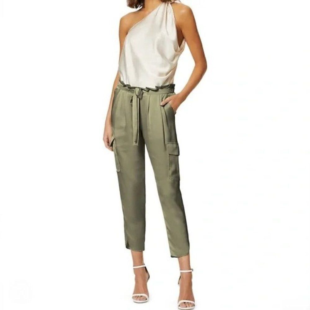 NEW Ramy Brook Satin Pocket Allyn Pant in Ugree Green